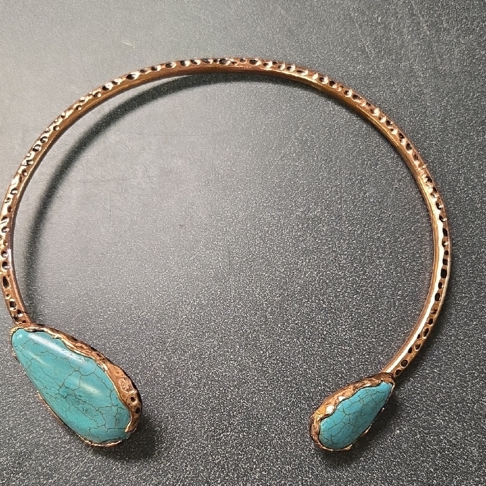 Turquoise and Copper Women's Open Necklace